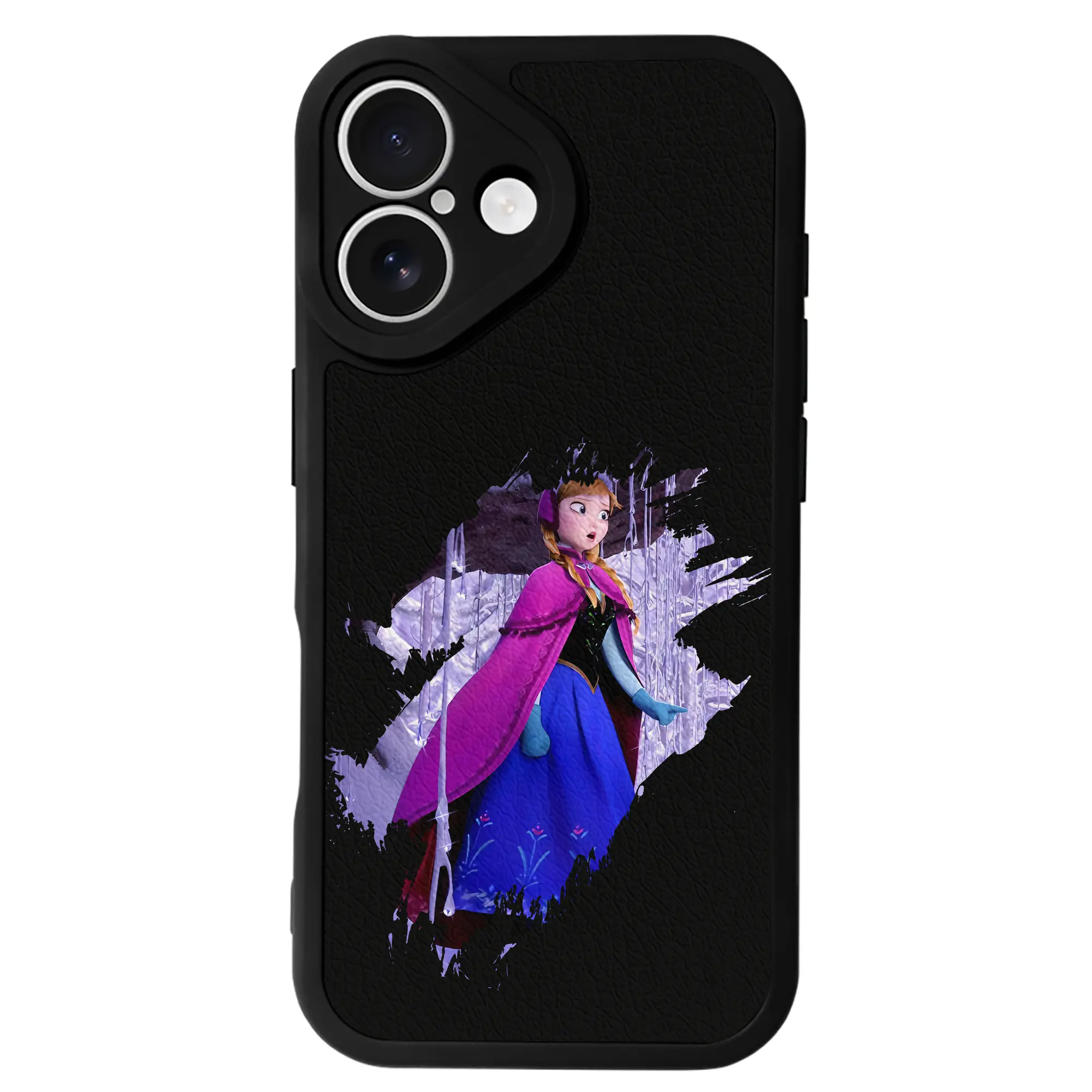 アナと雪の女王(Frozen) グッズ アナ(Anna) - IPhone 16シリーズ対応 ・ シリコンスマホケース ・ レザー調 ・ 高精度フィット ・ 耐衝撃 ・ ワイヤレス充電対応 ・ 精密カット